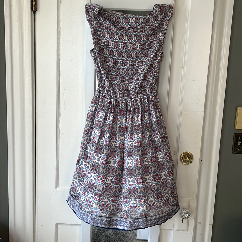 Max Studio Spanish Tile Smocked Dress